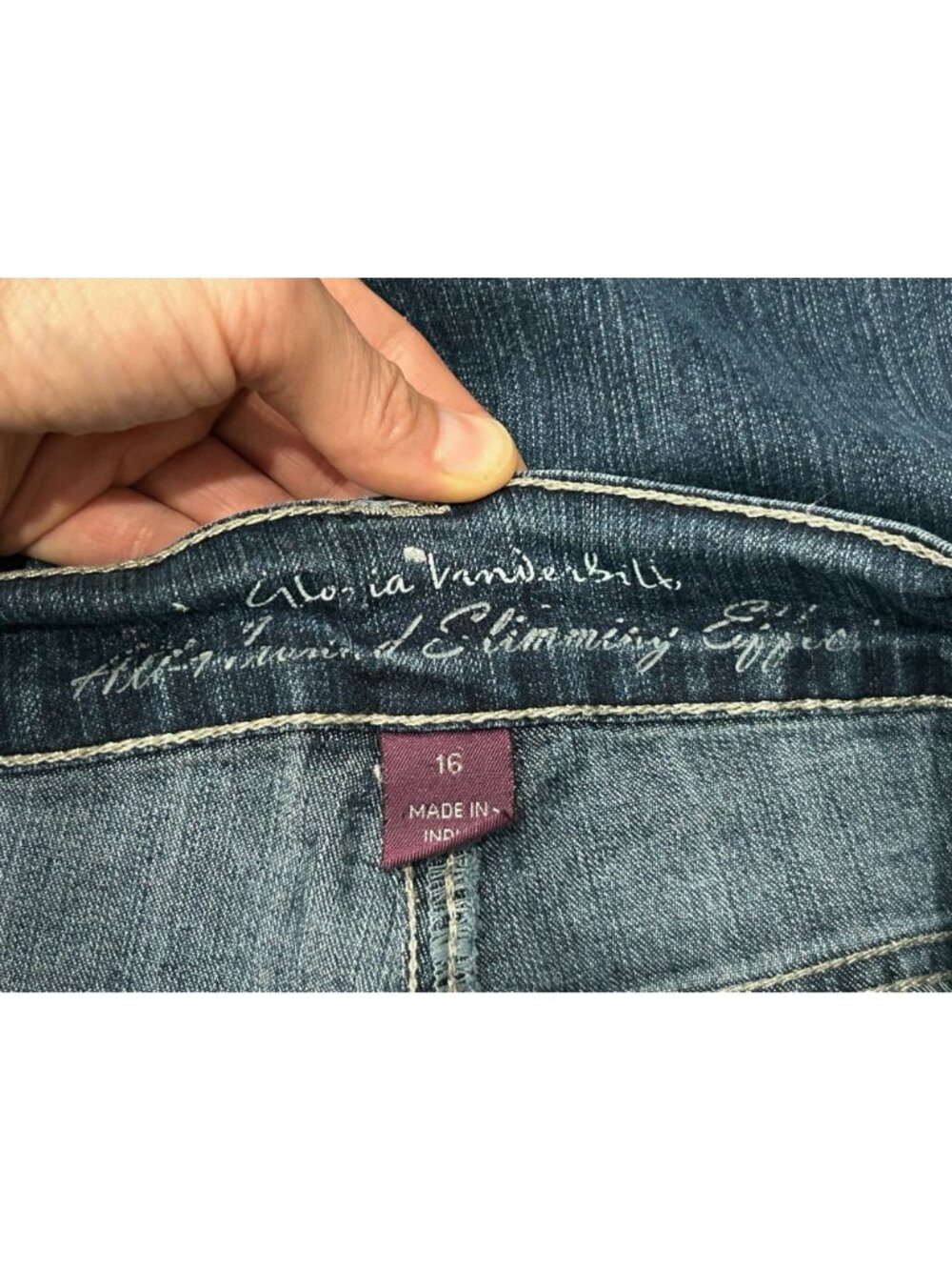 Gloria Vanderbilt 16 Denim Bermuda Shorts Embellished Pockets Boho Soft Girl - Picture 6 of 11